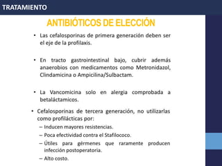 TRATAMIENTO
ANTIBIÓTICOS DE ELECCIÓN
 