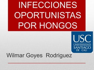 INFECCIONES
OPORTUNISTAS
POR HONGOS
Wilmar Goyes Rodriguez
 