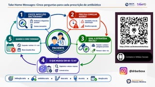 Take Home Messages: Cinco perguntas para cada prescrição de antibiótico
@drbarbosa
 