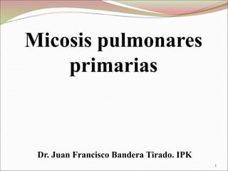 1
Dr. Juan Francisco Bandera Tirado. IPK
Micosis pulmonares
primarias
 