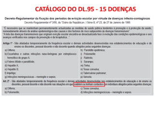 CATÁLOGO DO DL.95 - 15 DOENÇAS
 