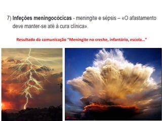 Resultado da comunicação “Meningite no creche, infantário, escola…”
 