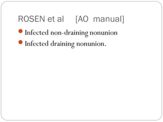 ROSEN et al [AO manual]
Infected non-draining nonunion
Infected draining nonunion.
 