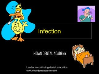 Infection

INDIAN DENTAL ACADEMY
Leader in continuing dental education
www.indiandentalacademy.com

www.indiandentalacademy.com

 