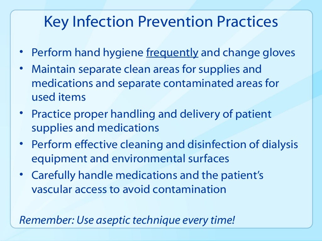Infection preventiondialysissettings