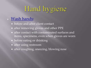 no eating, drinking in areas with risk of transmission