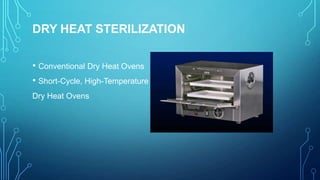 DRY HEAT STERILIZATION
• Conventional Dry Heat Ovens
• Short-Cycle, High-Temperature
Dry Heat Ovens

 