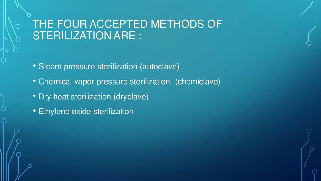 sterilization in dentistry/Infection control
