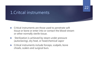 Critical Measurement Instrument Infection control in dentistry | PPTX