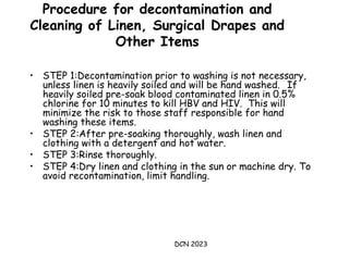 Linen Rinse Method Infection Control infection prevention and control in hospitals | PPT