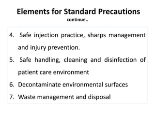 Infection control and prevention, Nosocomial infection & universal