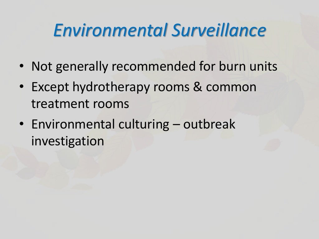 Infection control in burn icu