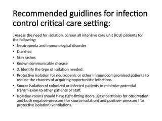 Icu Isolation infection control in critical care setting.pptx