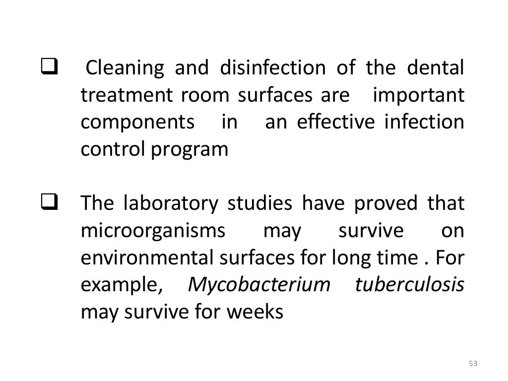 Infection control in dentistry