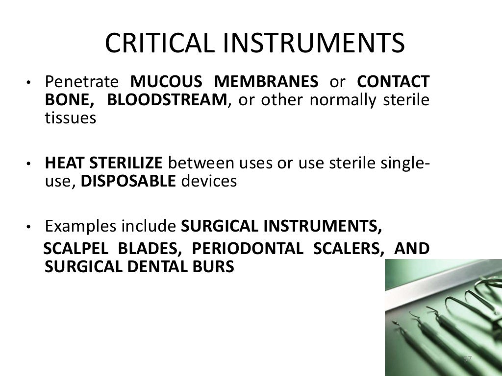 Infection control in dentistry