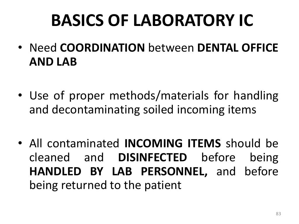 Infection control in dentistry