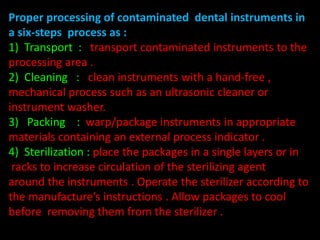 Infection control in the dental clinic | PPTX