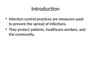 Infection _ Control _ Practices . pptx | PPTX
