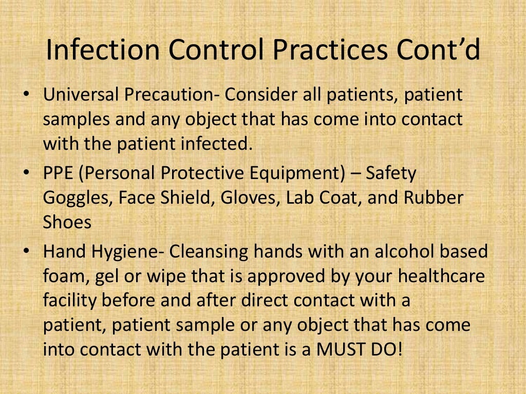 Infection control presentation