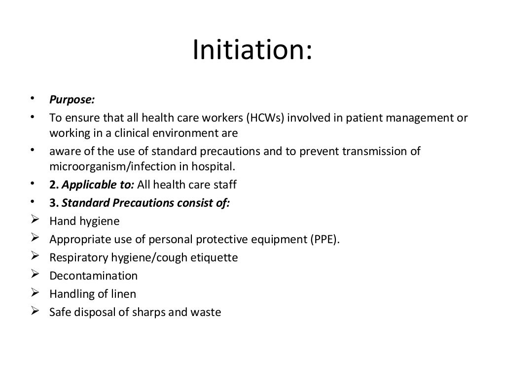 Infection control protocol and its importance