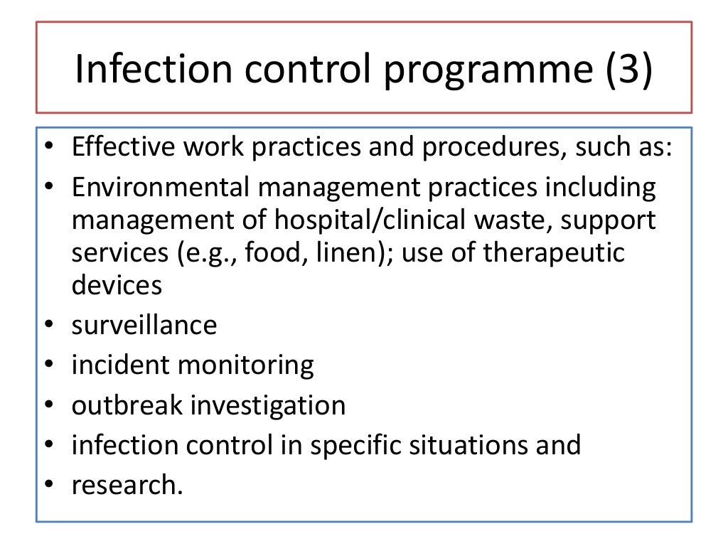 Infection prevention and control