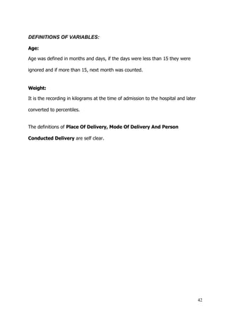 42
DEFINITIONS OF VARIABLES:
 