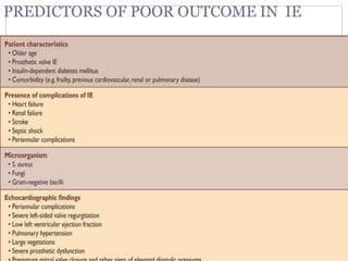 PREDICTORS OF POOR OUTCOME IN IE
 