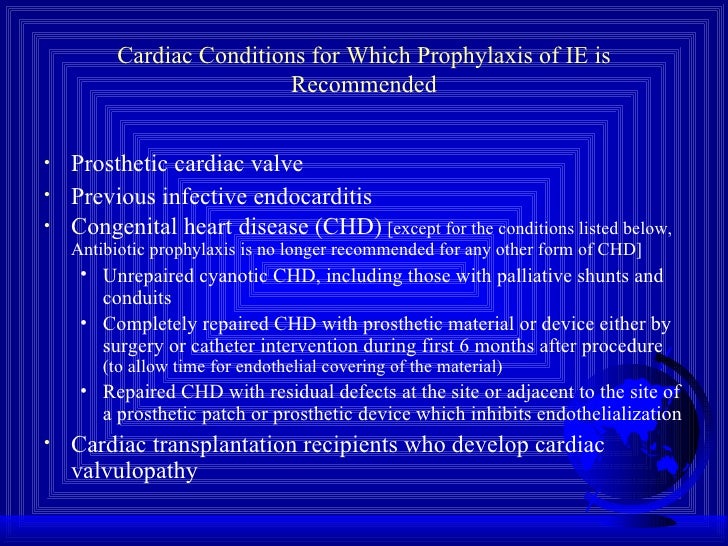 Infective endocarditis prophylaxis