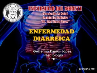 UNIVERSIDAD DEL NORESTECiencias De La SaludEscuela De Medicina “Dr. José Sierra Flores” ENFERMEDAD DIARREICA Guillermo Ramos López.  Infectologia  6 “D” FEBRERO / 2011 