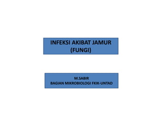 INFEKSI AKIBAT JAMUR
(FUNGI)
M.SABIR
BAGIAN MIKROBIOLOGI FKIK-UNTAD
 