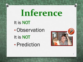 Inference
It is NOT
• Observation
It is NOT
• Prediction
4
 