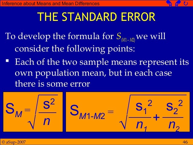 Inference about means and mean differences