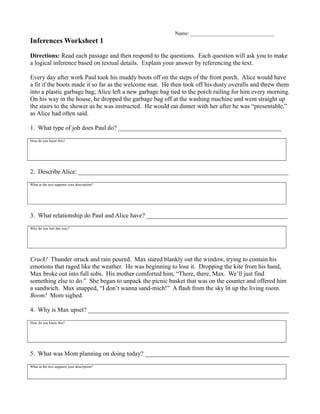 Inferences worksheet-1