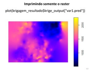 plot(krigagem_resultado$krige_output["var1.pred"])
Imprimindo somente o raster
112
 