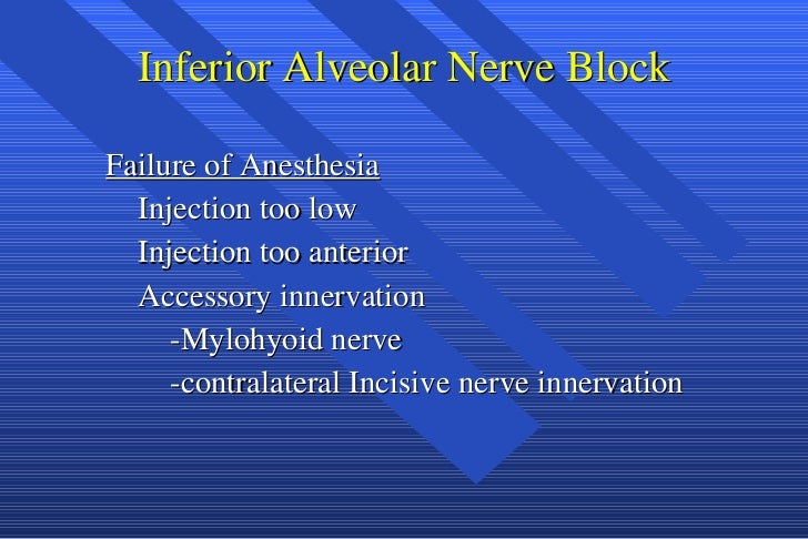 inferior alveolar nerve block