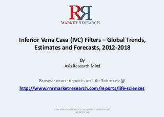 Inferior Vena Cava (IVC) Filters – Global Trends,
Estimates and Forecasts, 2012-2018
By
Axis Research Mind
Browse more reports on Life Sciences @
http://www.rnrmarketresearch.com/reports/life-sciences
© RnRMarketResearch.com ; sales@rnrmarketresearch.com ;
+1 888 391 5441
 
