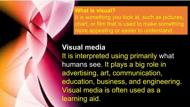 Infer purpose of the visual media