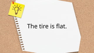 The tire is flat.
 