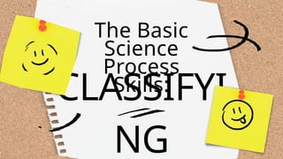 CLASSIFYI
NG
The Basic
Science
Process
Skills:
 