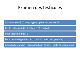 Examen des testicules
 