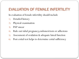 INFERTILITY work up in males and females | PPTX
