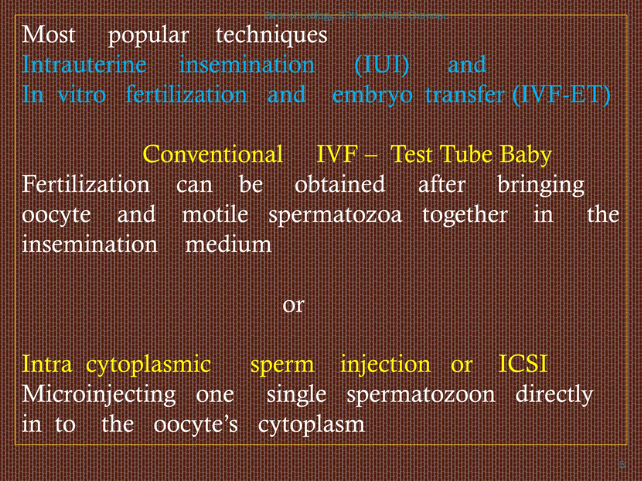 Infertility management- Assisted Reproductive Techniques (ART) | PDF