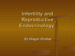 Infertility and
 Reproductive
Endocrinology

  By Margie Shabat
 