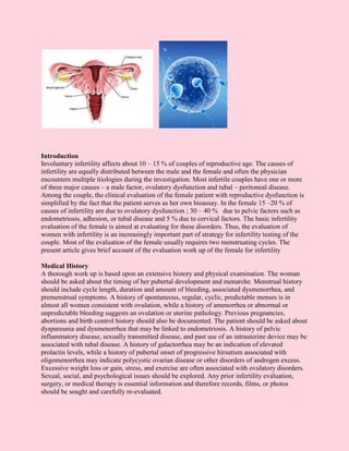 Infertility problem and Fertility management