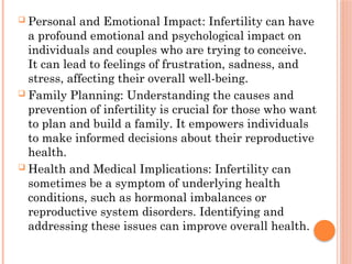 Infertility; causes, prevention and Mangement. | PPTX