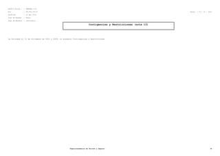 RazÃ³n Social : : SMARTEL S.A.
Rut : 99.564.750-8 Fecha : 27 / 10 / 2012
PerÃ-odo : 12 del 2010
Tipo de Moneda : Pesos
Tipo de Balance : Individual
Contigencias y Restricciones (nota 13)
La Sociedad al 31 de diciembre de 2010 y 2009, no presenta Contingencias y Restricciones
Superintendencia de Valores y Seguros 34
 