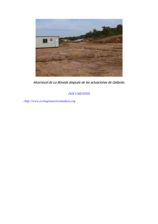 Alcornocal de La Bóveda después de las actuaciones de Gallardo.


                                 DOCUMENTOS

- http://www.ecologistasextremadura.org
 
