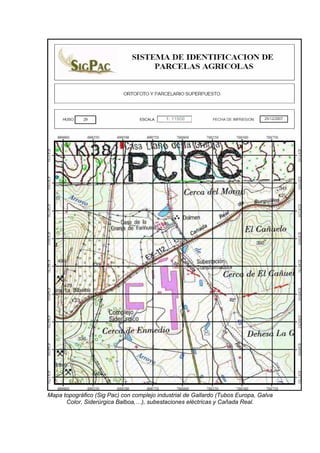 Mapa topográfico (Sig Pac) con complejo industrial de Gallardo (Tubos Europa, Galva
      Color, Siderúrgica Balboa,…), subestaciones eléctricas y Cañada Real.
 