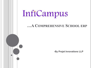 …A COMPREHENSIVE SCHOOL ERP
-By Projet Innovations LLP
 