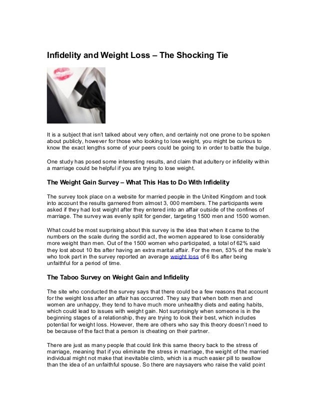 Infidelity and weight loss the shocking tie
